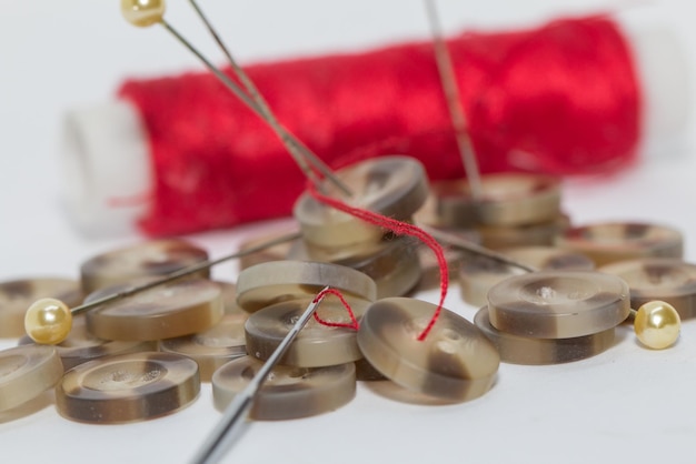 Zbliżenie haftu i nici